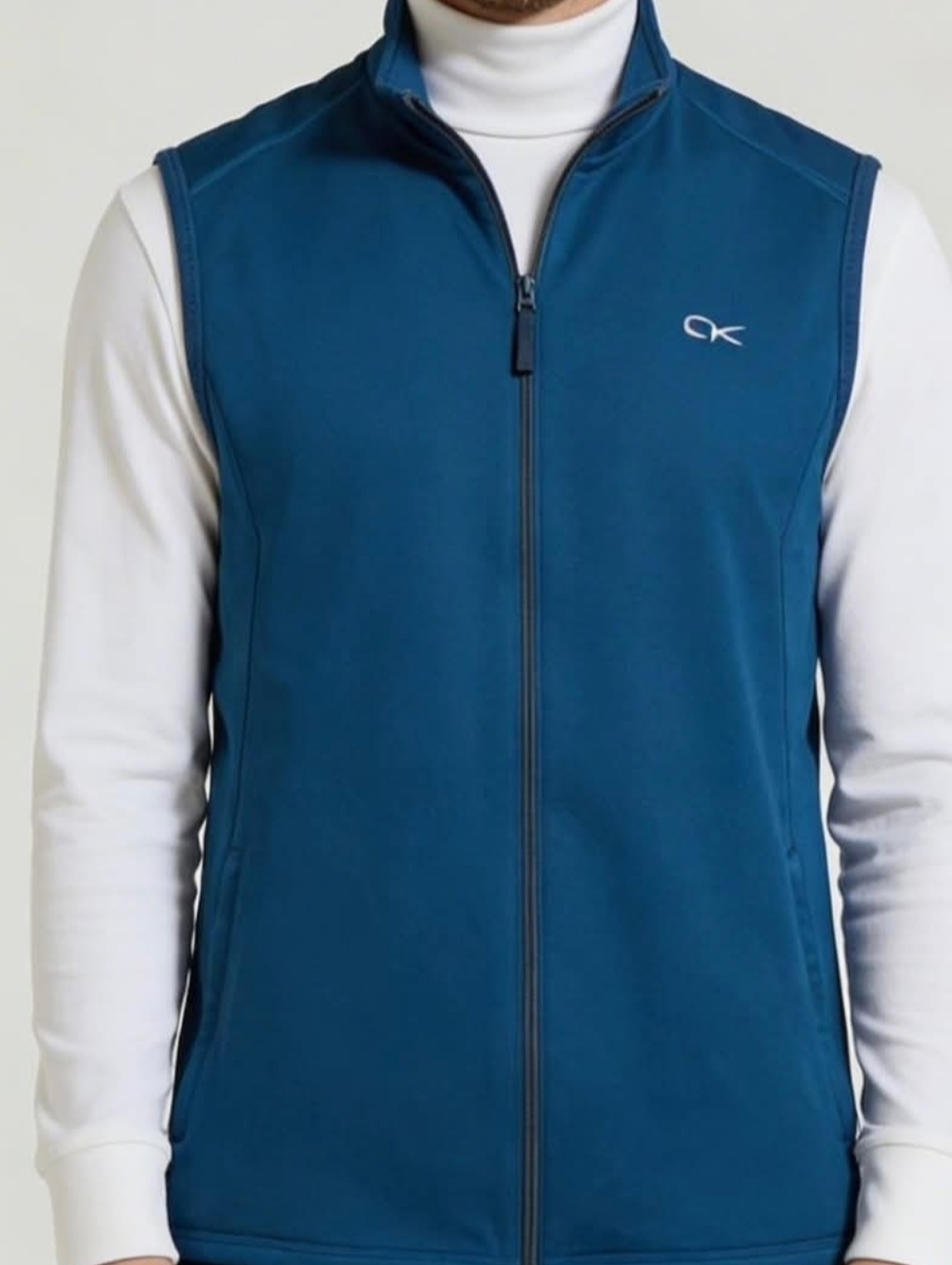 Calvin Klein Men's Blue Full-Zip Performance Fleeceline Vest XXL